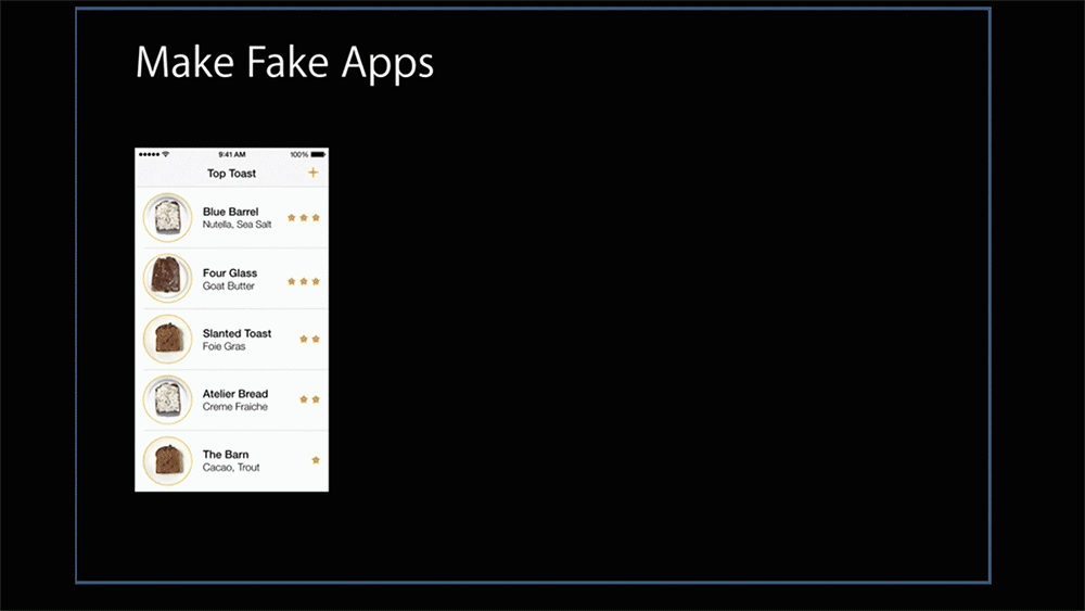 Gif showing screens of a fake mobile app that takes inspiration from different existing apps.