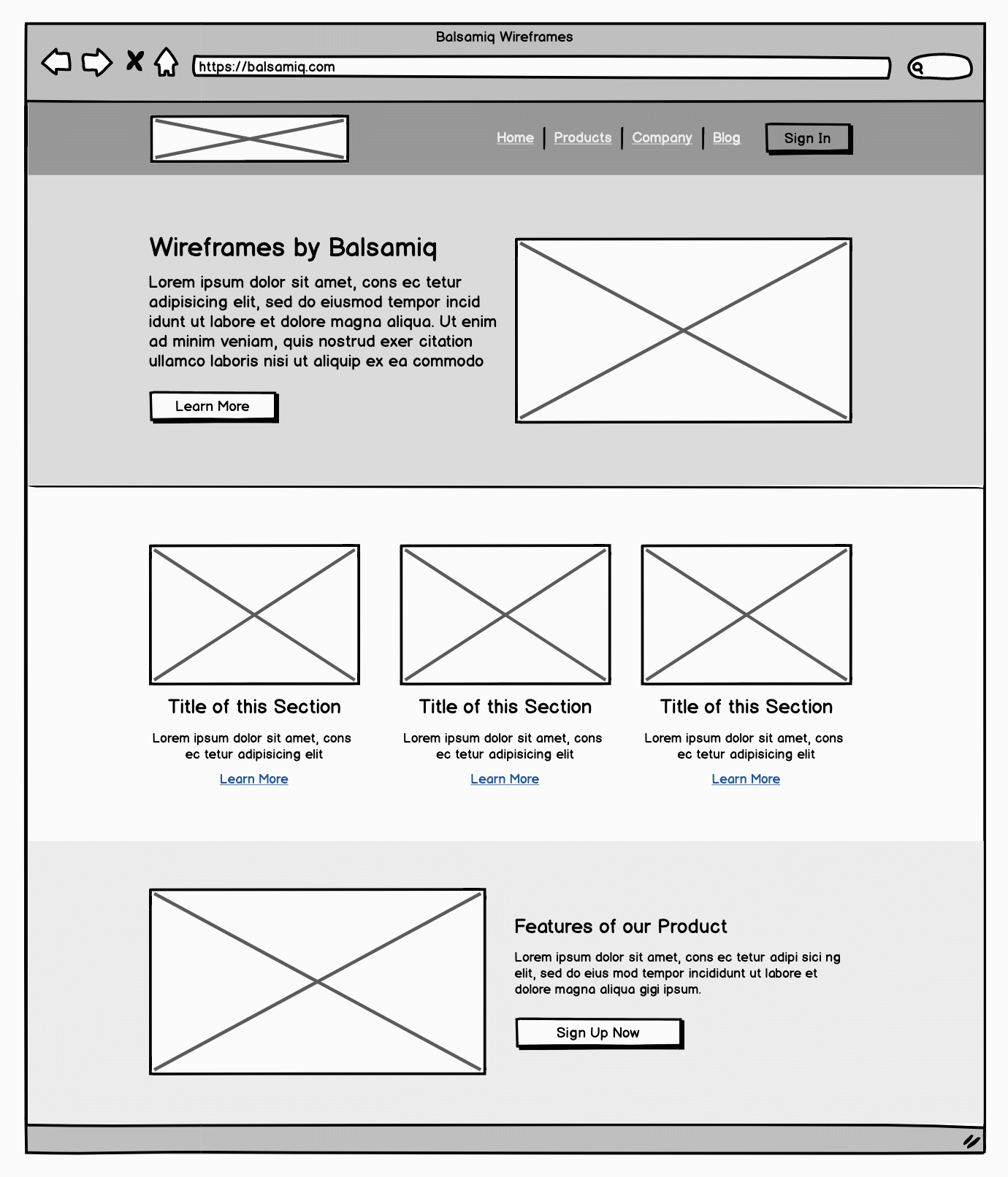 Animated gif of a wireframe showing dotted lines to indicate areas of alignment and symmetry.