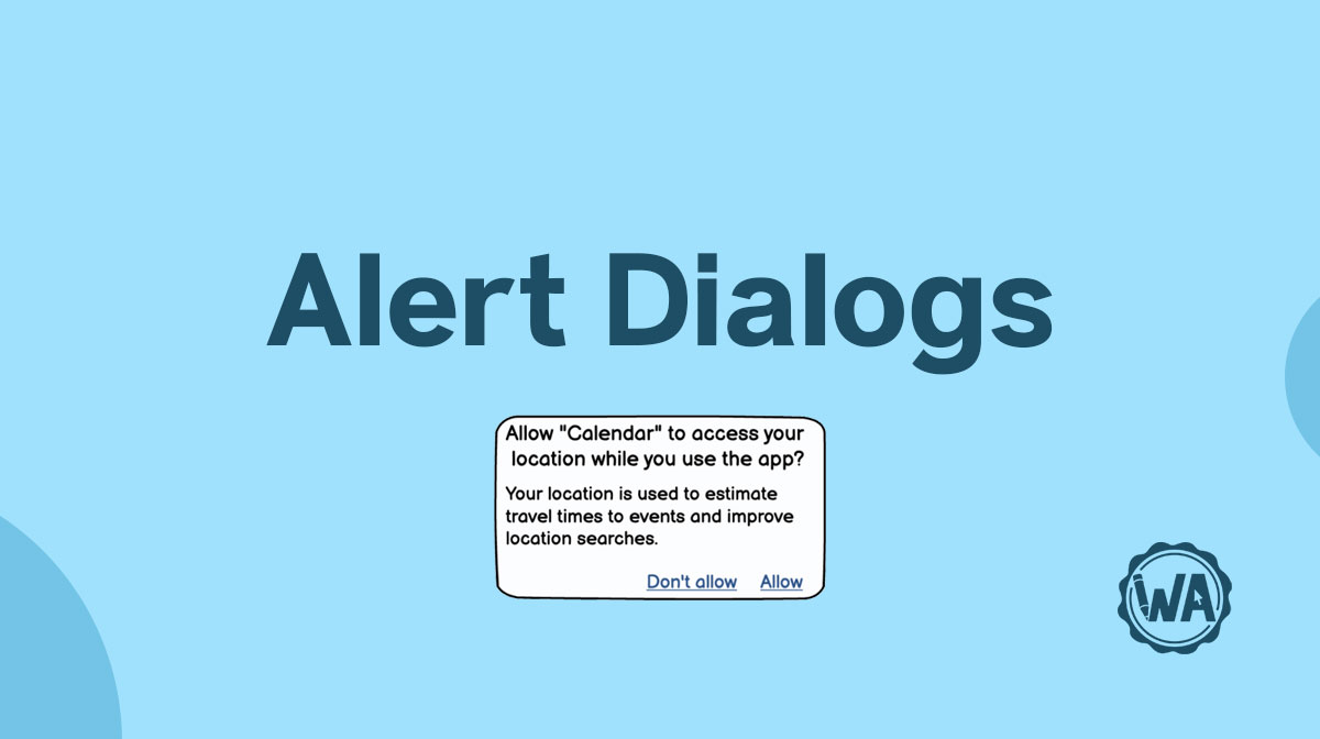 Alert dialog guidelines