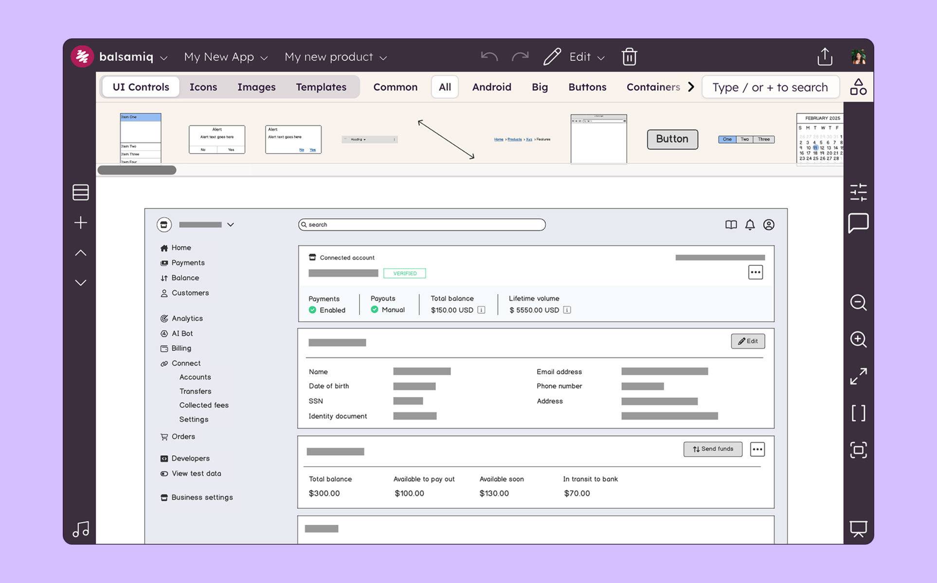 A screenshot of Balsamiq