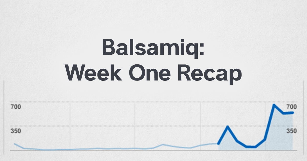 Balsamiq: week one recap