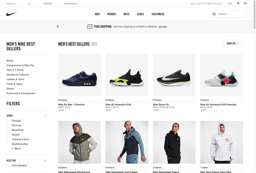 Ecommerce category view template