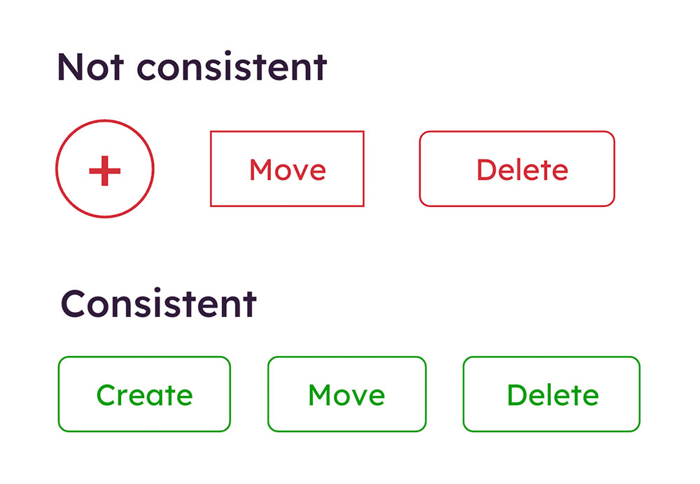 Button design consistency