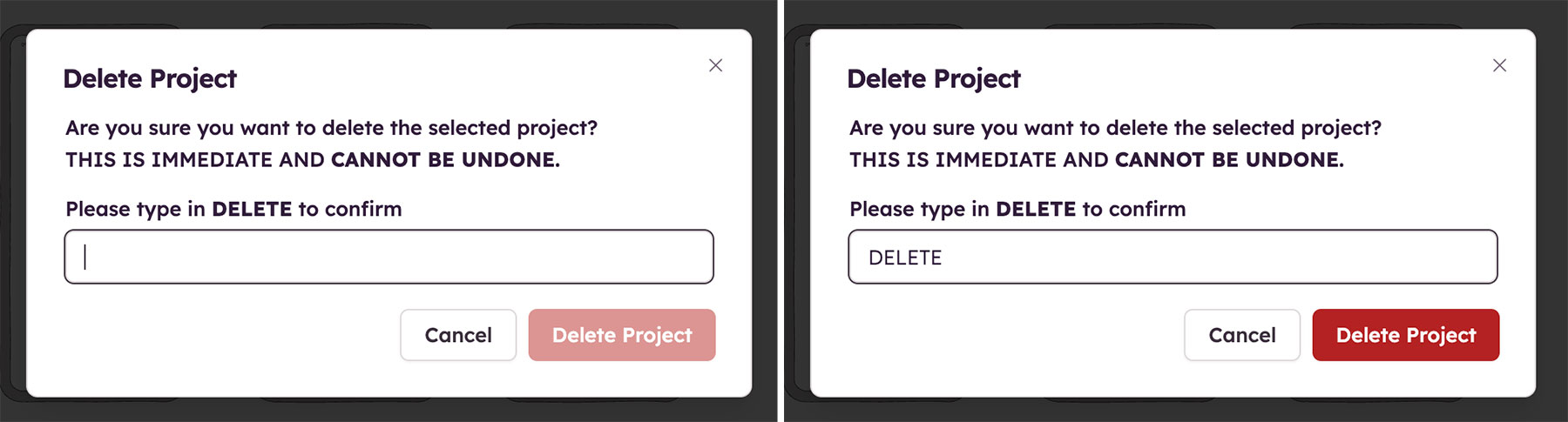 Destructive button design