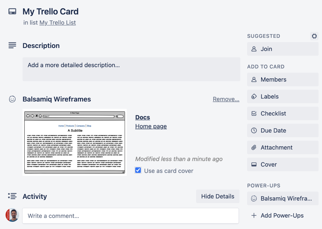New integration: Balsamiq Power-Up for Trello!