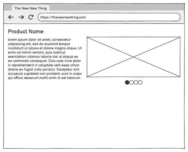 Progress on wireframe after aligning carousel elements