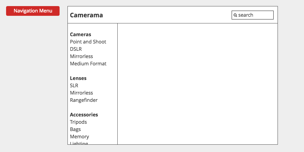 Navigation menu example