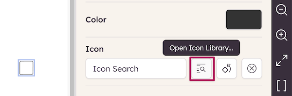 Icon property inspector