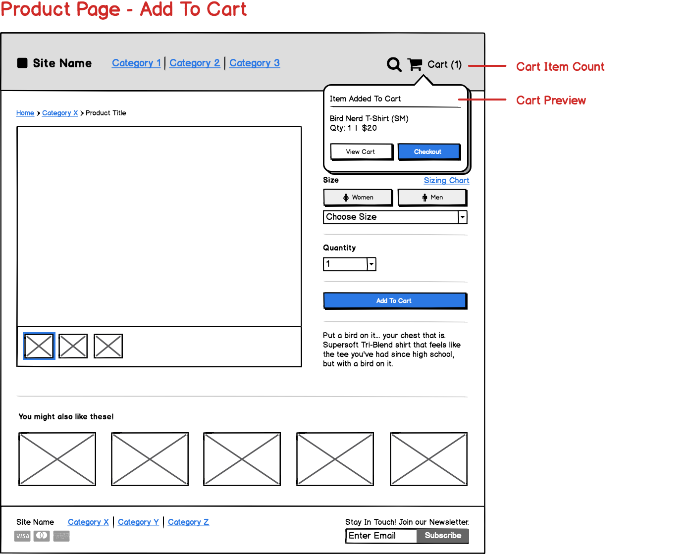 E-Commerce Template - Add to Cart page