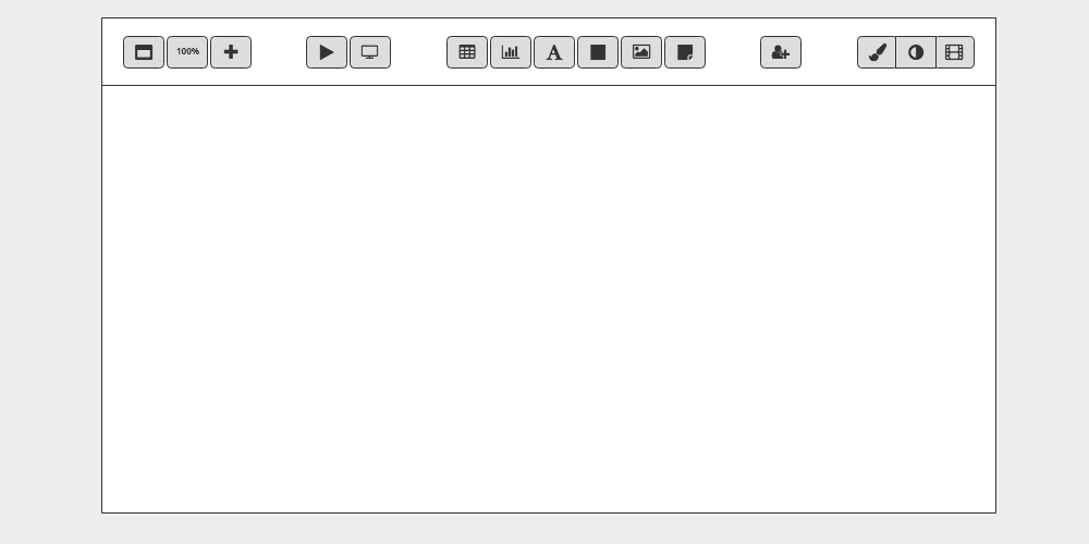 Buttons on a toolbar