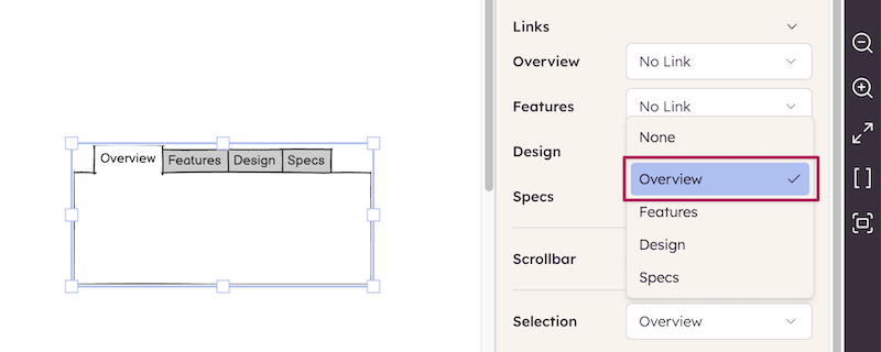 Setting the selected tab