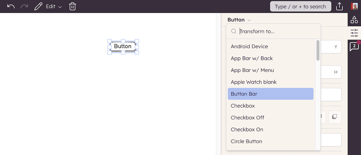 How to transform a control type into another