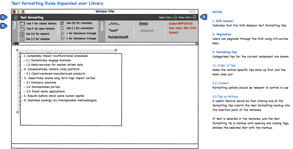 Wireframes with Annotation